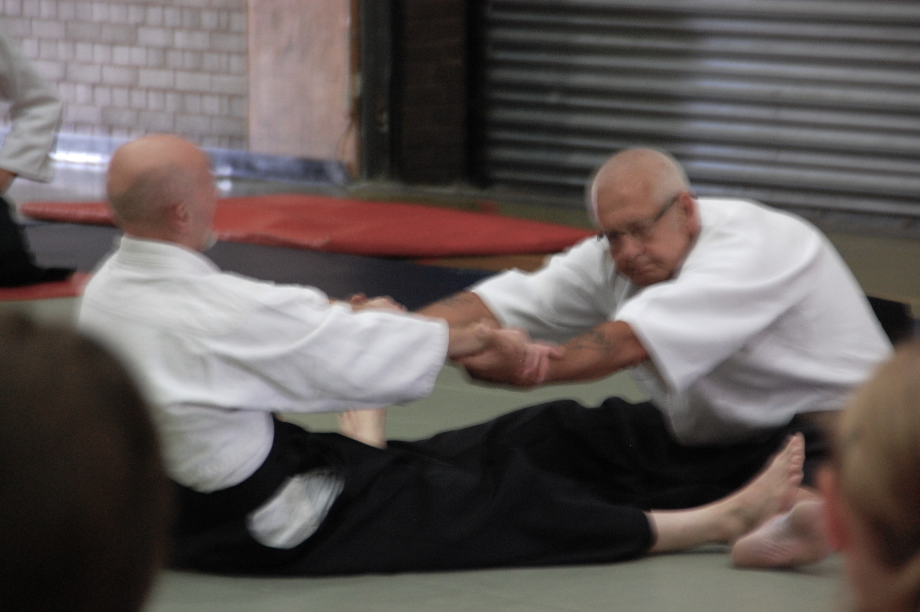 Sensei stretching a Dan grade